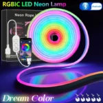 RGBIC Neon LED Strip 1/2/3/5M IP65 Waterproof DIY USB Neon Strip Bluetooth App Control Flexible Ribbon for Home Decor Lighting