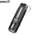 BORUiT RJ28  Keychain EDC LED Flashlight Type-C Rechargeable Mini Torch Magnet Work Light Waterproof Camping Pocket Lantern