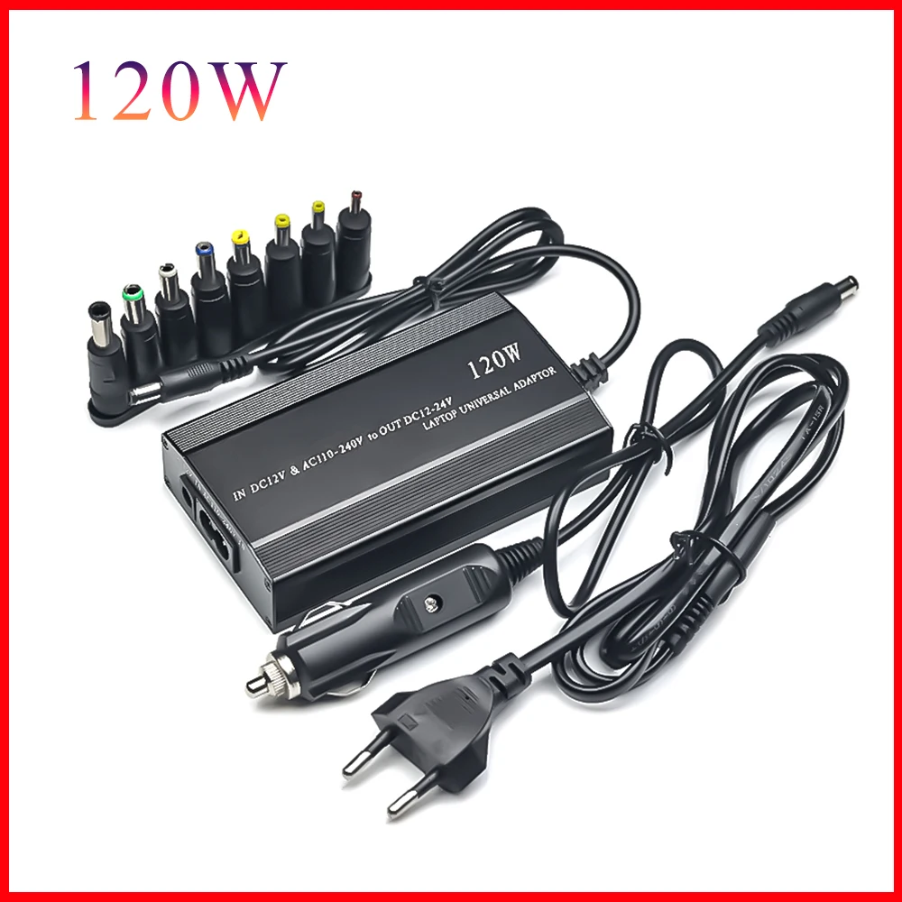 S2fff0bfcf04f4dbeaa5d9c42ae4c68d7M.webp Adjustable 120W 220v 110v To 12V 15V 16V 18V 19V 20V 22V 24V Car Charger Universal AC DC Power Adapter Supply Usb Notebook - Image 1