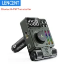 LENCENT FM Bluetooth 5.3 Transmitter for Car Adjustable Treble and Bass Sound Music Player Supports PD30W Fast Charging Car Kit