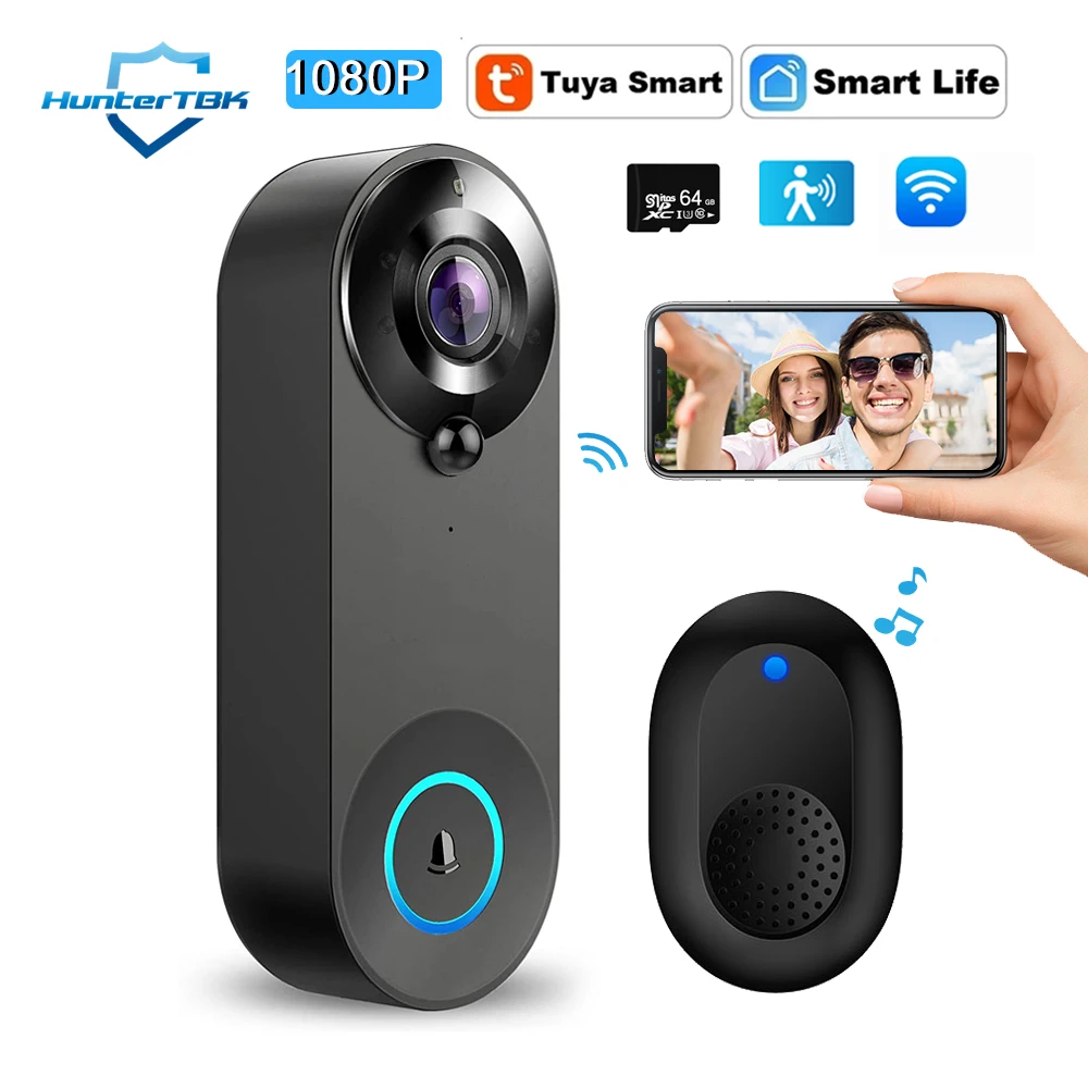 S33b8f36902594d939b894c228057fbf9t.webp 1080P Wireless Video Doorbell Camera WiFi Smart Door Bell Tuya Smart Home Security Motion Detect Night Vision Intercom Doorbell - Image 1