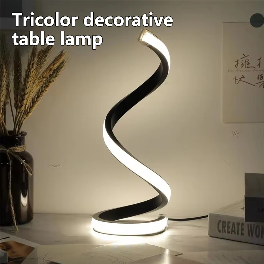 S447e951b59334efab9603bbd1db132f7c.webp LED Night Light Spiral Table Lamp Modern Bedside Lamps Dimmable Night Lamp Office Living Room Bedroom Decoration Night Lights - Image 1