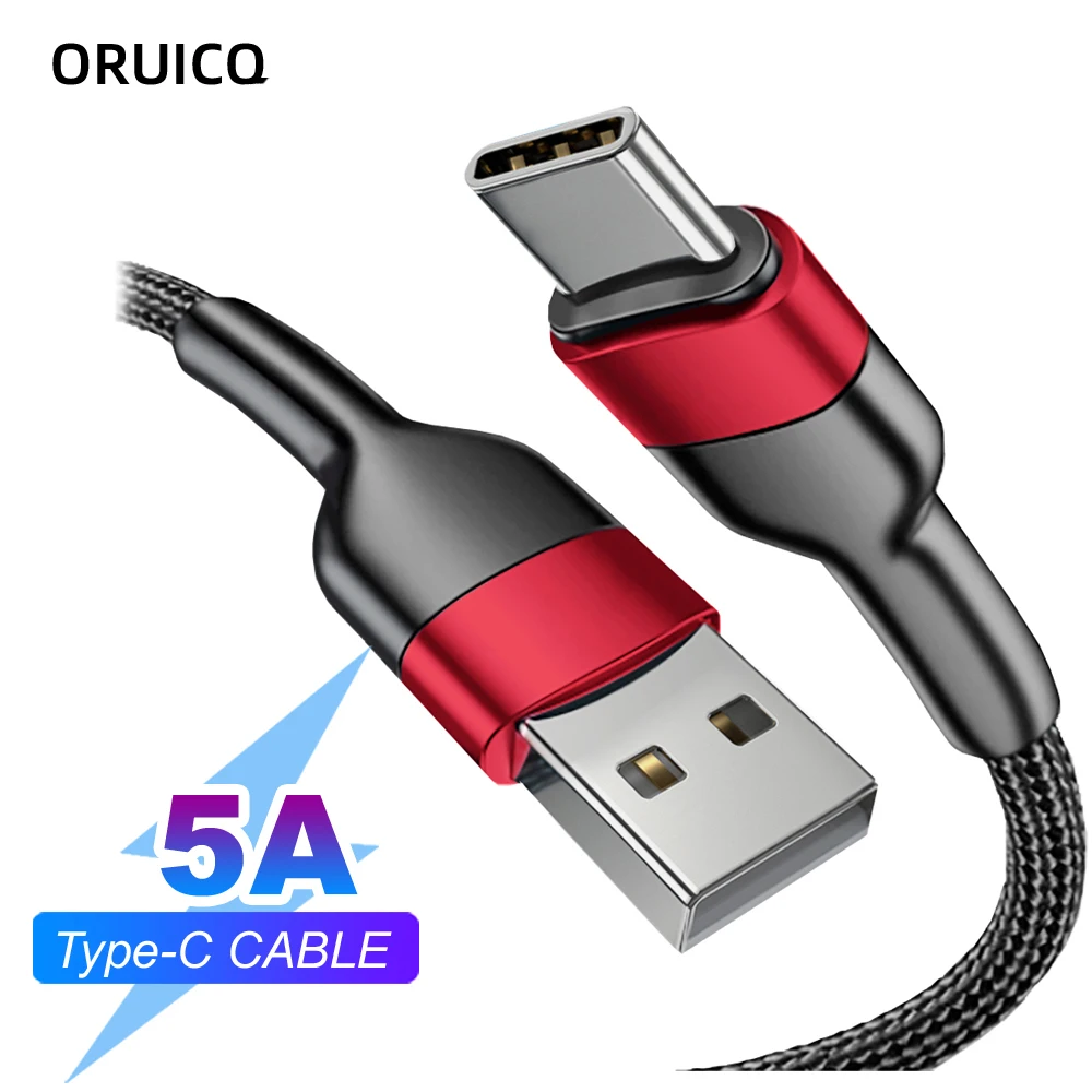 S5ab71123903c40d0990d9e2c24cc86c7V.webp 5A USB to Type C Charging Cable Fast Charger Nylon Data Cable For Iphone Xiaomi Huawei Samsung Oppo POCO Type C Charging Cable - Image 1