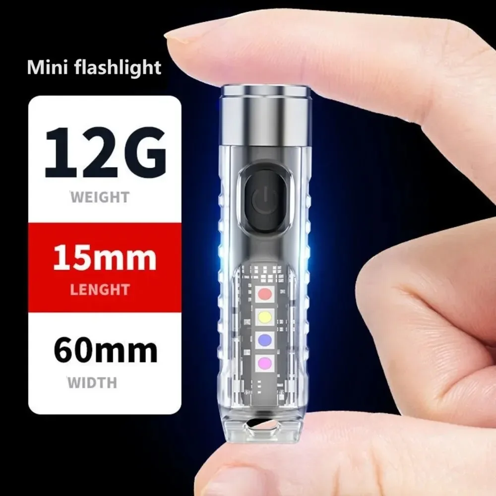 S608d2d59da1b43ed85d66c664e8bfc389.webp 1PC Rechargeable Mini Keychain Flashlight with Magnetic Base and 10 Modes - Ideal for Camping and Outdoor Activities - Image 1