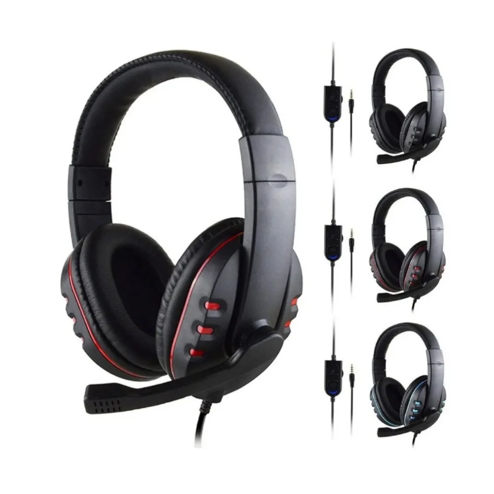 S7f84792e72cc459199f241ca7a4543a99.webp Headphones 3.5mm Wired Gaming Headset Earphones Music For PS4 Play Station 4 Game PC Chat computer With Microphone - Image 1