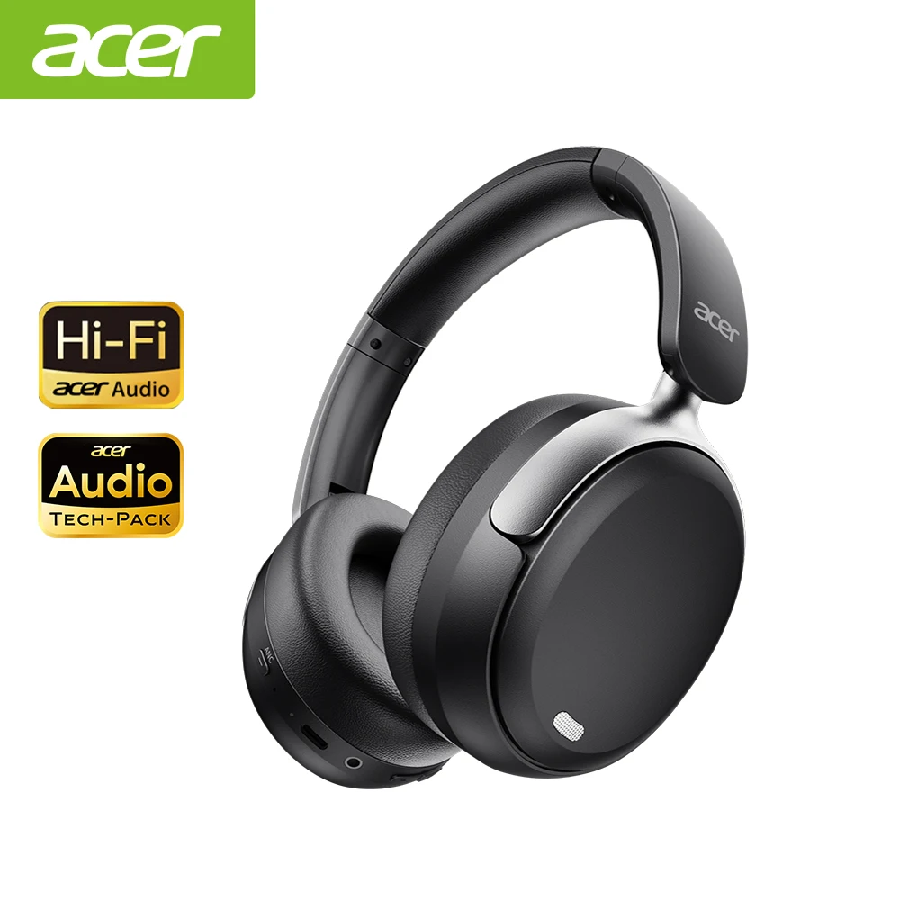 S83c1b4cae78d4c9284a363fe6f48b7e0c.webp Acer OHR516 ANC Wireless Bluetooth 5.4 Headphones 48dB ANC Headsets 40mm Dynamic Driver 100H Playtime with LDAC Earphones - Image 1