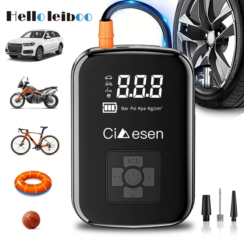 S9a3a9049fbc841d8acc217fbce886faco.webp 1pc Car Wireless Air Pump 150PSI Portable Electric Tire Inflation For Car Bicycle Motorcycle Air Compressor Inflator US Shipping - Image 1