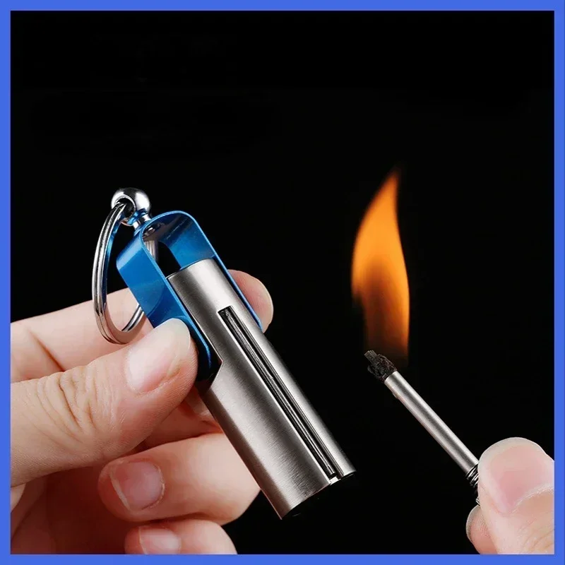 Sa1f2766903ba487eb8efe085334d1389U.webp New 10000 Matches Keychain Lighter Torch Lighters Portable Creative Cigarette Smoking Accessories Cool Gifts For Men - Image 1