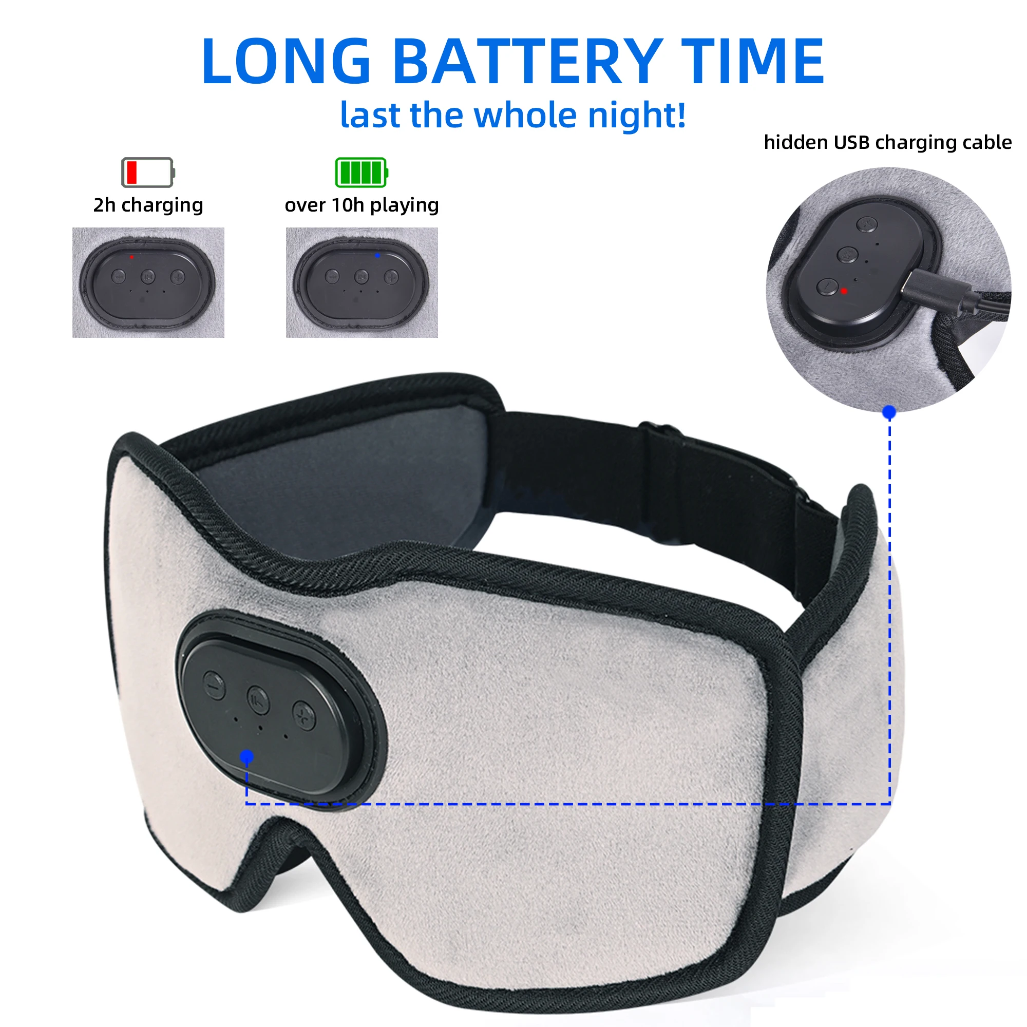 Sb373b4535a534375b1fb29f726ad2079U.webp Sleep Headphones 5.2 Bluetooth Sleep Mask Cooling Eye Shade with Music and Ultra Thin Speakers for Sleeping Travel - Image 1