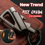 Metal Keychain Kerosene Lighter,Windproof Waterproof Outdoor Portable Starter,Camping Igniter Tool with Bottle Opener for Men