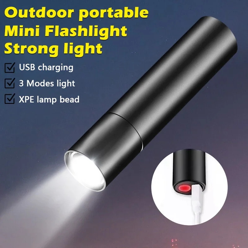 Se397ed5c2fd14d1db9a08dea57a3fe86p.webp Mini Telescopic Zoom Flashlight 3 Light Mode Torch USB Rechargable Waterproof Powerful Flashlights Outdoor Portable Torch Lamp - Image 1