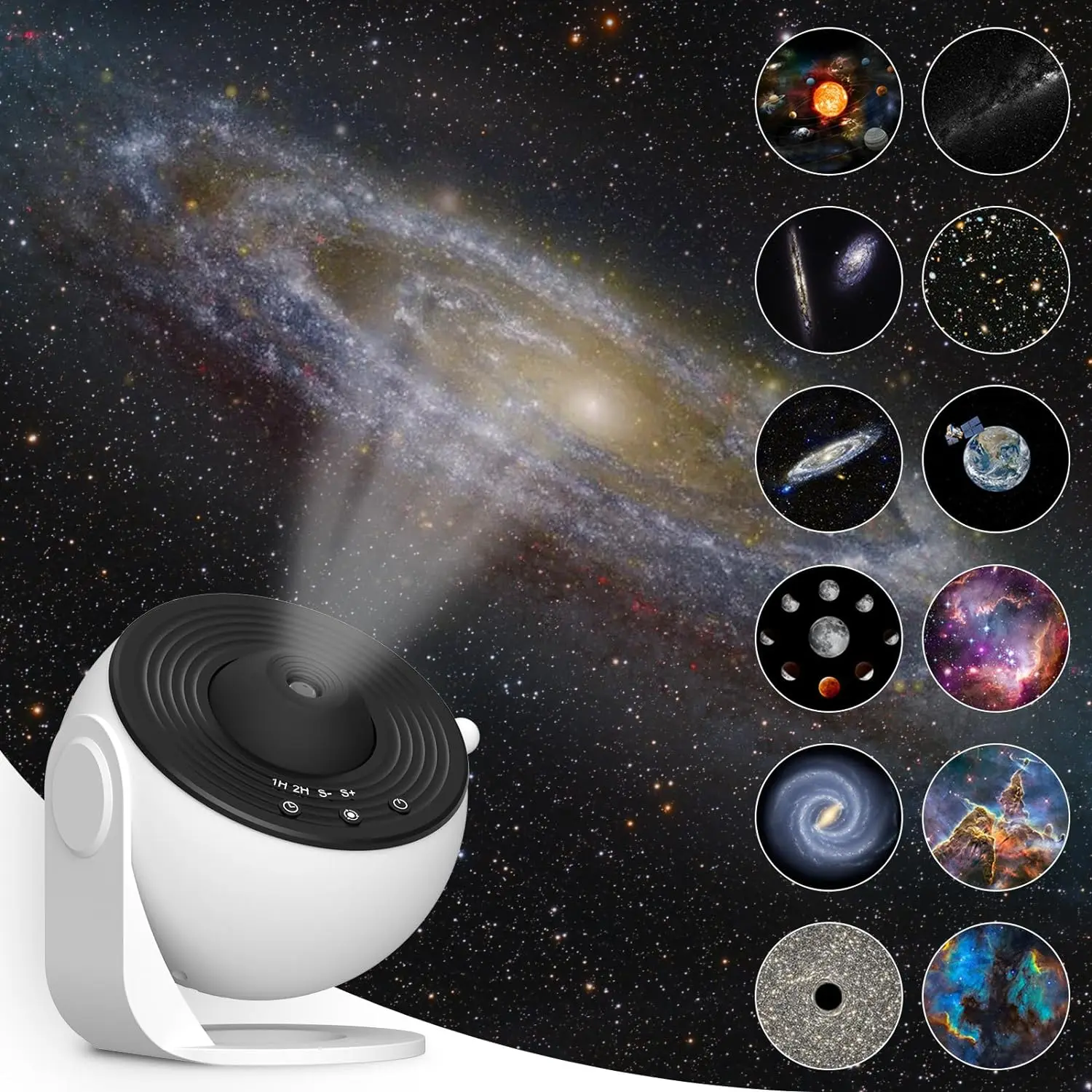 Sed5566e53b254a63a4f001639550c480e.webp 12 in 1 Cosmic Starry Sky Galaxy 4K HD Projector Night Light Decoration 360° Rotate Bedroom Romantic Lamp for Kids Adults Gift - Image 1