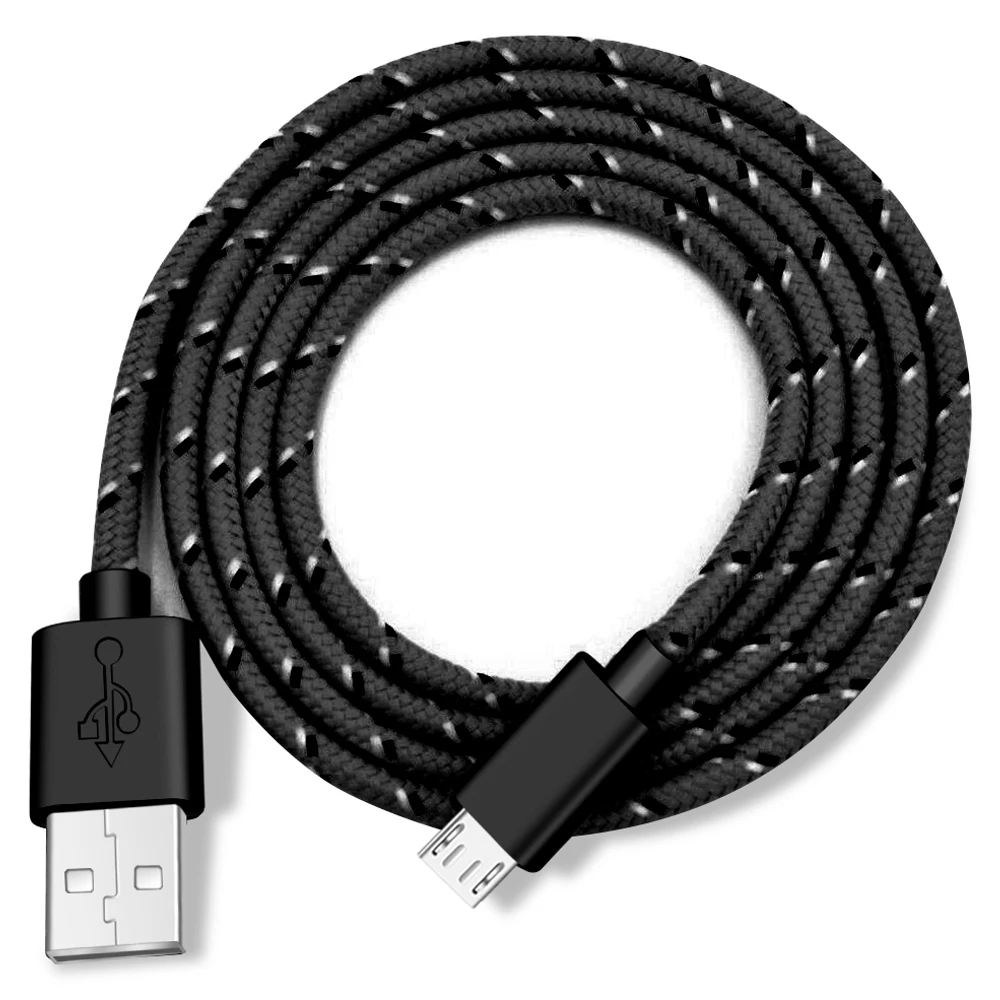 H2417b66bd5424ba1b9dc9e59620e071aI.webp Micro USB Cable 1m/2m/3m Data Sync USB Charger Cable For Samsung Huawei Xiaomi HTC Android Phone Nylon Braided Microusb Cables - Image 1