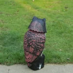 Outdoor Garden Hunting Fake Owl Decoy Bird Rodent Deter Scarer Pest Control Garden Scarecrow Rotate Head Yard Birds Ornament