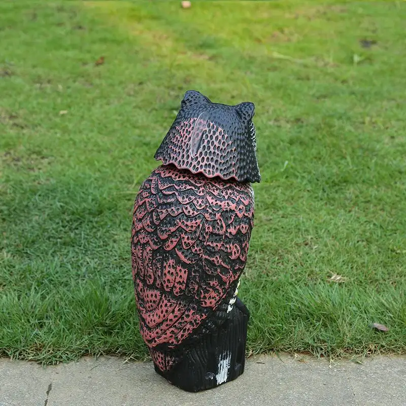 S17f87531d4744dc09f888497dc5156121.webp Outdoor Garden Hunting Fake Owl Decoy Bird Rodent Deter Scarer Pest Control Garden Scarecrow Rotate Head Yard Birds Ornament - Image 1