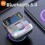 Xiaomi FM Transmitter Bluetooth 5.4 Hands-Free Portable Car AUX Radio Modulator MP3 Player with Fast Charging Adapter