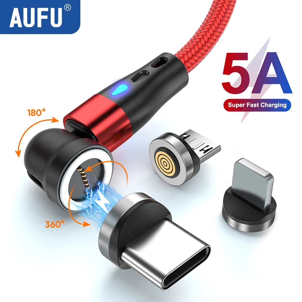 S2ca28a6b1e784dc8a76e67c5ab139687n-1.webp AUFU 5A Magnetic Type C Cable For Samsung S21 Huawei P30 Magnet Fast Charging Charger Wire for iPhone Xiaomi Micro USB Data Cord - Image 1