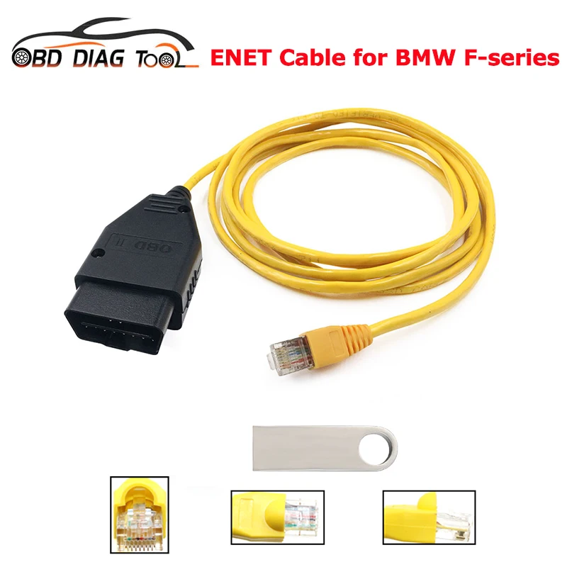 S38a879222a0a4de18b307335a026913cU.webp Newest ENET Date cable for BMW F-series ICOM Coding OBD2 Interface Cable For BMW OBDII Scanner Data Tool - Image 1