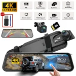 9.66"IPS Touch Screen Mirror Dash Cam Front and Rear, 4K Dual Recording, AHD Backup Camera, Night Vision, G-Sensor. Limited Time
