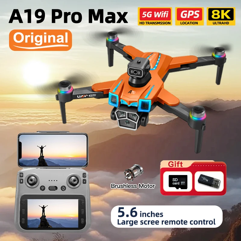 S48cc39ec73dd4be29e44645beb2068daU.webp For Xiaomi A19 Pro Drones 5G Professinal 8K Camera 360°Angle Optical Flow Localization GPS Brushless Motor RC Quadcopter Toys - Image 1