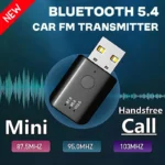 Bluetooth 5.4 FM Transmitter With Mic Handsfree Call USB Wireless Adapter Lossless Stereo Music Audio Receiver For Car FM Radio
