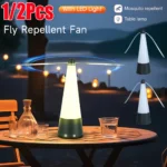 Table LED Lamps Fan Leaf Mosquito USB Recharge Outdoor Repeller Fly Trap Zapper Insect Killer Household Pest Repellent Table Fan
