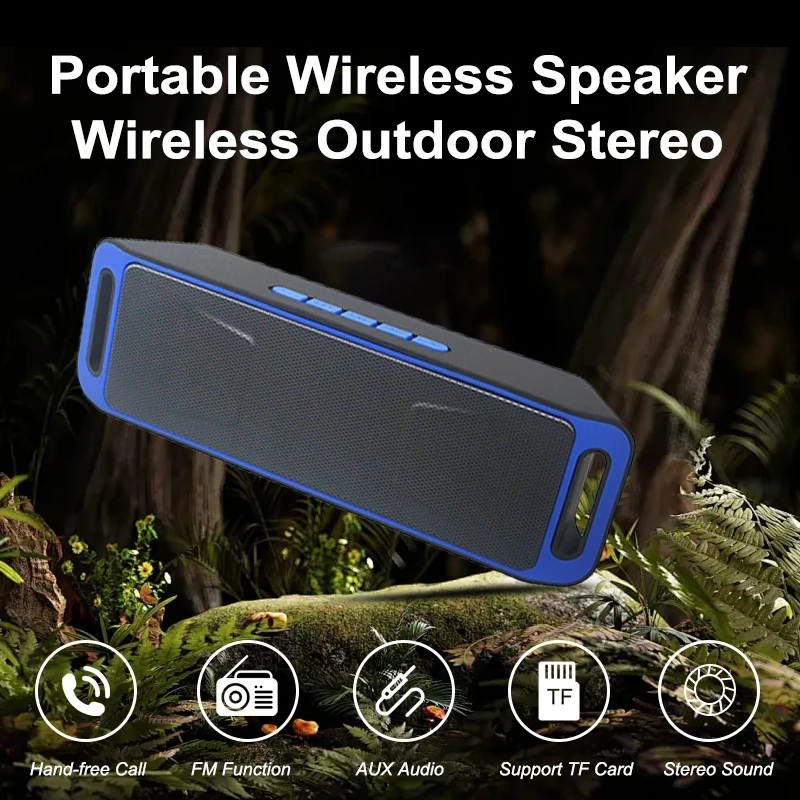 S4f138dbb79c7453d9040891e6158172au.webp Portable Bluetooth Speaker Subwoofer Smart Speaker FM/TF Card/USB Interface Built-in Mic Double Bass Outdoor Desktop Speaker - Image 1
