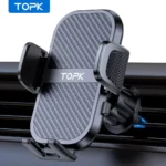 TOPK Car Phone Holder Air Vent, Car Phone Holder Mount 360° Rotation, Adjustable Clip Compatibility Fit for All 4"-7" Smartphone
