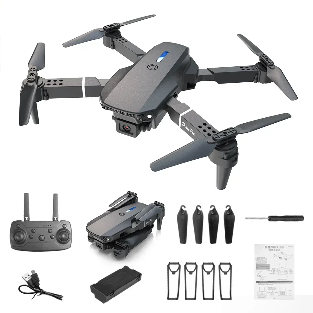 S64804c3d9e874a7e9adece4944df5a3dj-1.webp E88 Mini Drone 4K HD Camera WiFi FPV Foldable Quadcopter for Kids Adults Gift Toy RC Aircraft - Image 1