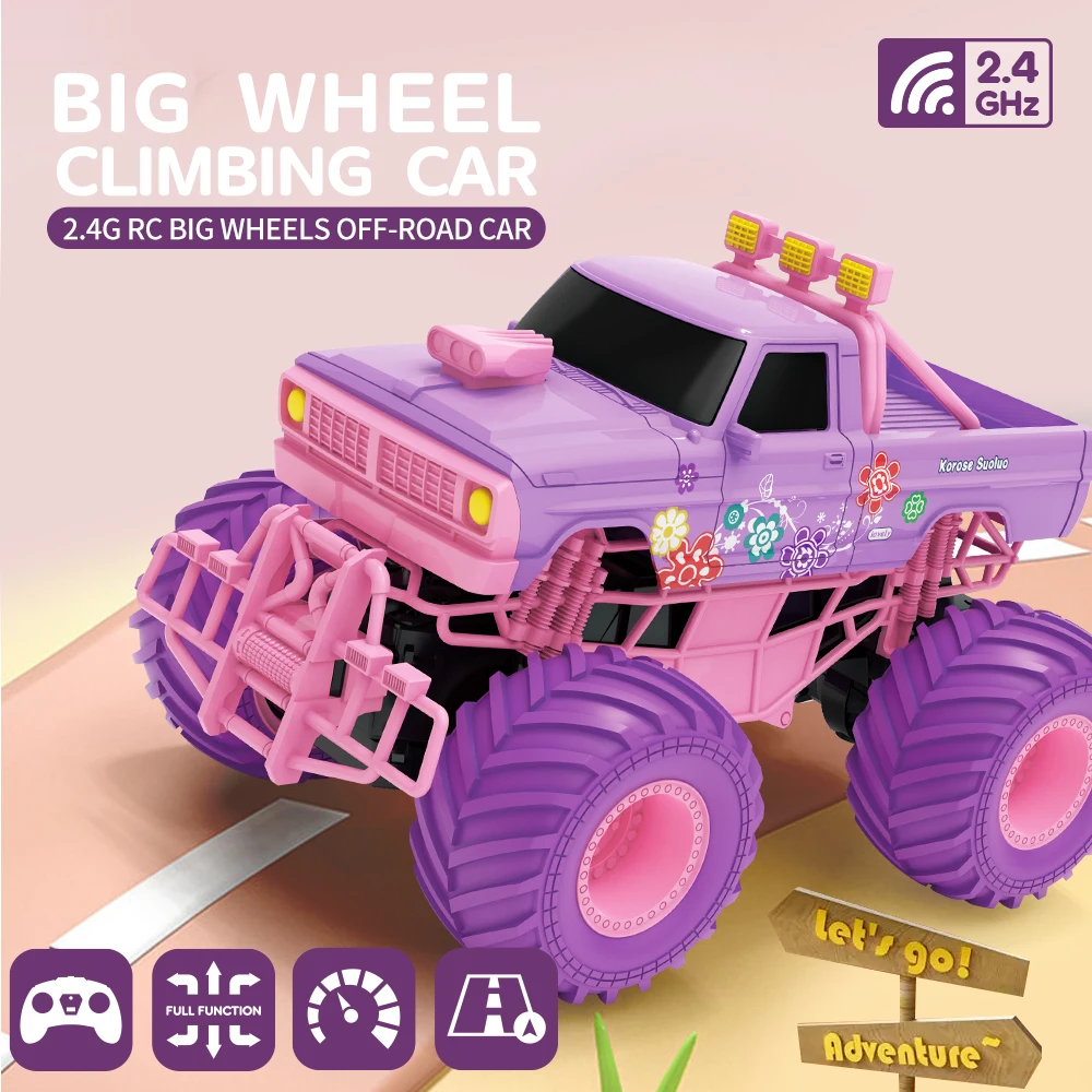 S78dd1b0022e14d689c4dd15bdaf401b27.webp JJRC Barbie RC Car Pink Pickup Truck Electric Climbing Drop-resistant Stunt Remote Control Toy For Children Party Gift Ornament - Image 1