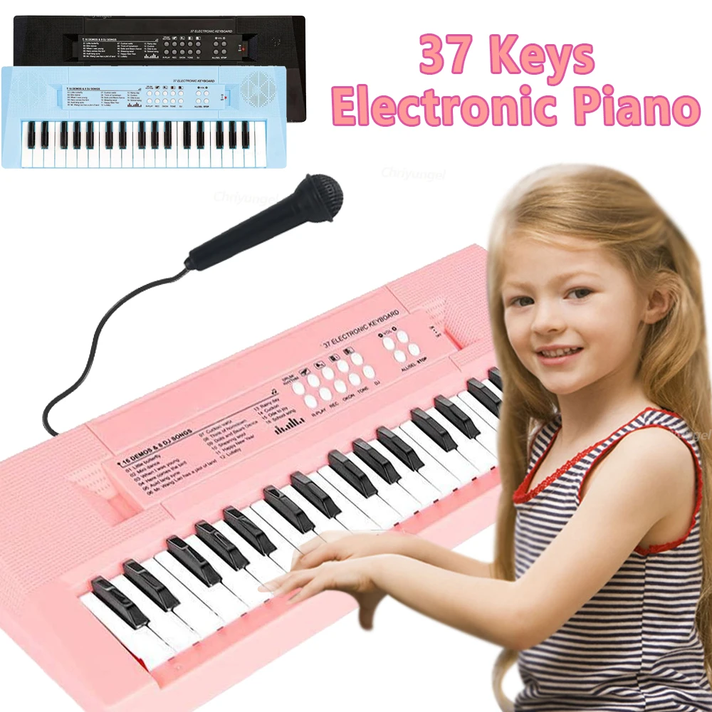 S817d7fd74cc1459d9406e8733bb443d7F.webp 37 Keys Kids Electronic Piano Organ keyboard with Microphone Education Toys Musical Instrument Children Boy Girl Gifts - Image 1
