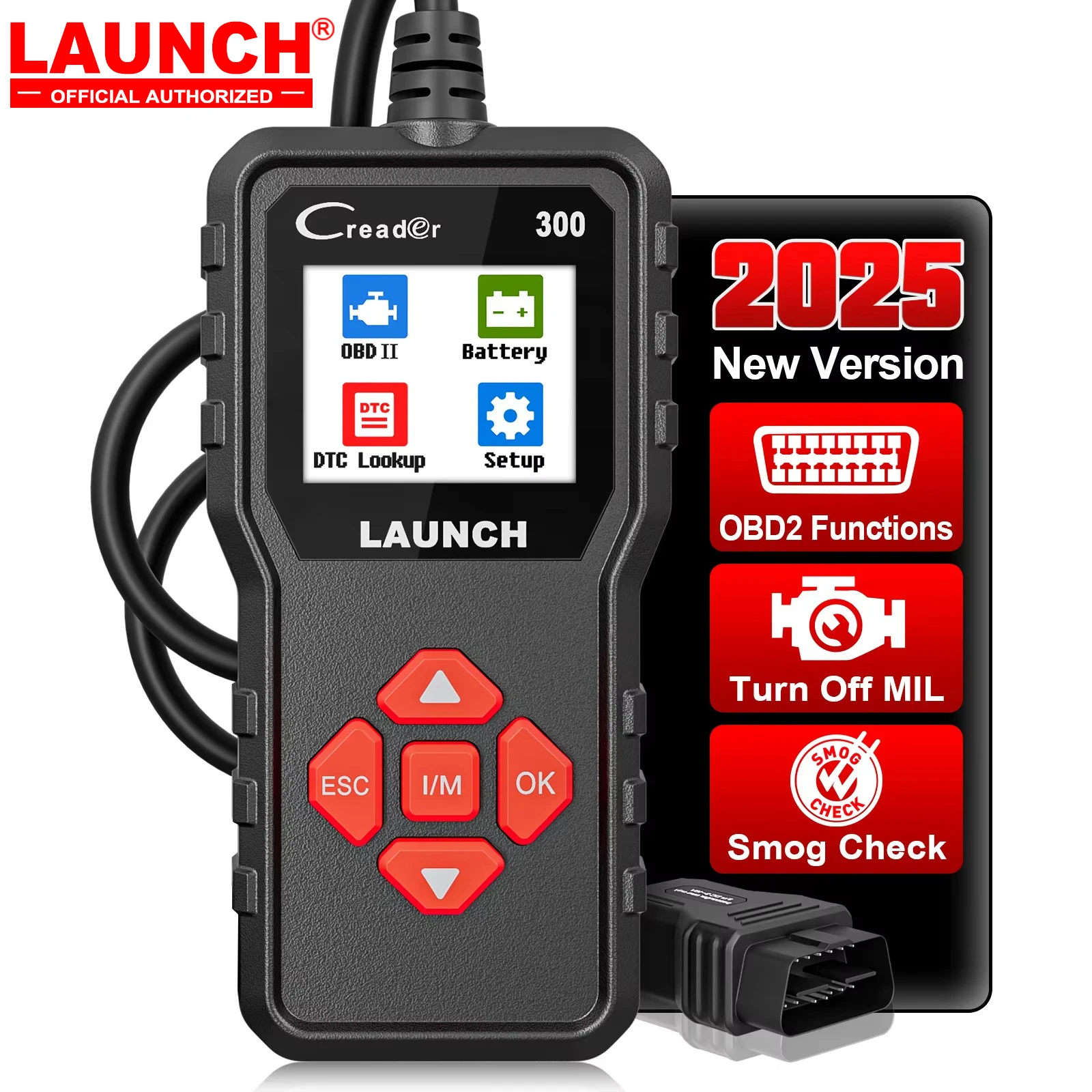 S82c50f261b0a479b9555ccc7e6f718bez.webp LAUNCH X431 CR300 OBD2 SCANNER CAN Auto Code Reader Diagnostic Tools I/M Engine Battery Tester Lifetime Free Update - Image 1