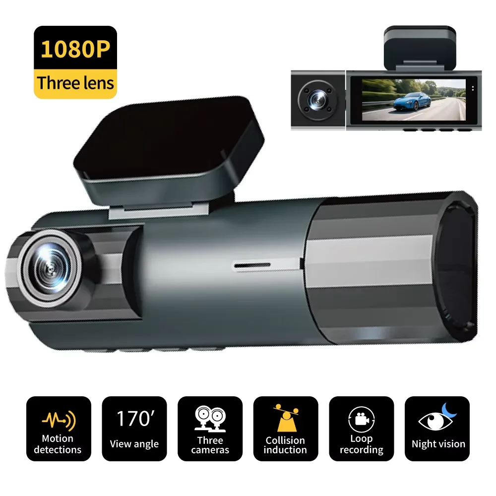 S87b43fcfc88e4d05a345c22b42669adfk.webp 3.16inch IPS 1080P Dash Cam Car Dvr Dual Lens Front Inside Wide Angle IR Night Vision Video Recorder - Image 1
