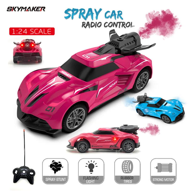 S8980e63d2d334455b9b66d381faf253cS.webp RC Car 1/24 2.4Ghz Remote Control Racing Vehicle 2WD with LED Light Spray Smoke Stunt Electric Remote Control Toy Car for Kids - Image 1