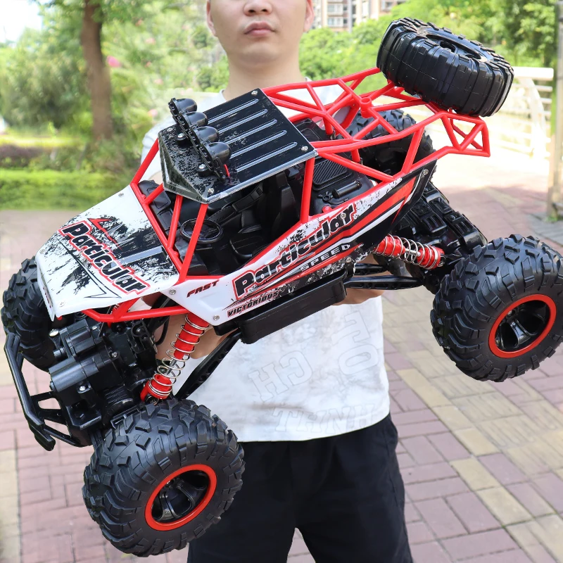 S8a7af23eb85643db8239be012a9e4954V.webp 1:12/1:16 4WD Remote Control Car With Led Lights Radio Electric Rock Crawler Buggy 4x4 Off-Road Control Truck Toys Gift for Kid - Image 1