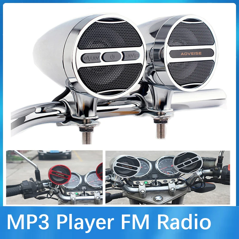 Sae889725f732404abf03499d5fe8ac932.webp MT473 Waterproof Motorcycle Player Amplifier Stereo Bluetooth-Compatible 12V Music Speaker MP3 Player FM Radio Loudspeake - Image 1