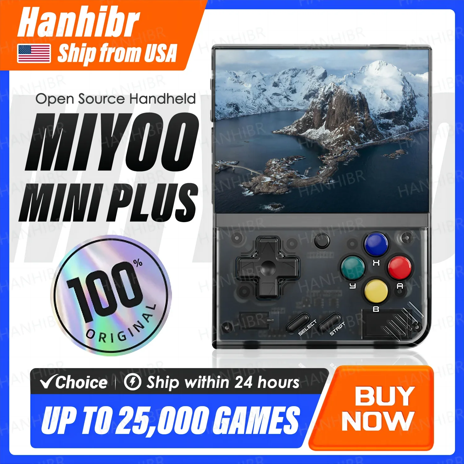 Sb40af73c41a8439d88204e795f9b4646J.webp MIYOO Mini Plus Portable Retro Handheld Game Console V2 Mini+ IPS Screen Classic Video Game Console Linux System Children's Gift - Image 1