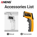 ANENG TH109 Handheld Infrared Non-Contact Thermometer Digital Infrared Thermometer Gun with Backlight for Cooking Temperature