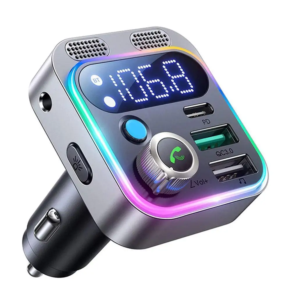 Sd43d45a274c64c6b90b01fbfbe925fe8O.webp Bluetooth 5.3 FM Transmitter 4 Port USB Car Charger Type C PD 250W Fast Charging Adapter For Huawei OPPO Oneplus 14 - Image 1