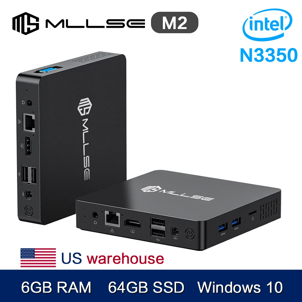 Se0bd22dfebbd46de82f68a78a1fdbac4W-1.webp MLLSE M2 Mini PC Intel N3350 CPU 6GB RAM 64GB SSD WiFi5 BT4.2 Windows 10 Mini Desktop Computer - Image 1