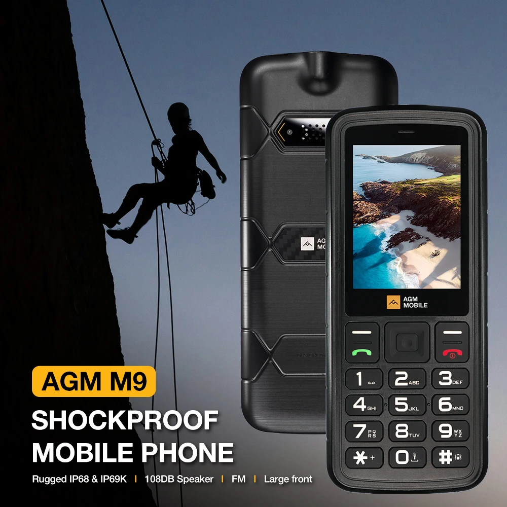 Seb1bfab420c2451090ad4823f971e75aD.webp AGM M9 Rugged Phone 2G Russian or English keyboard GSM Cellphone2.4inch Screen Dual Sim Large Button Cheap Cellphone For Elderly - Image 1