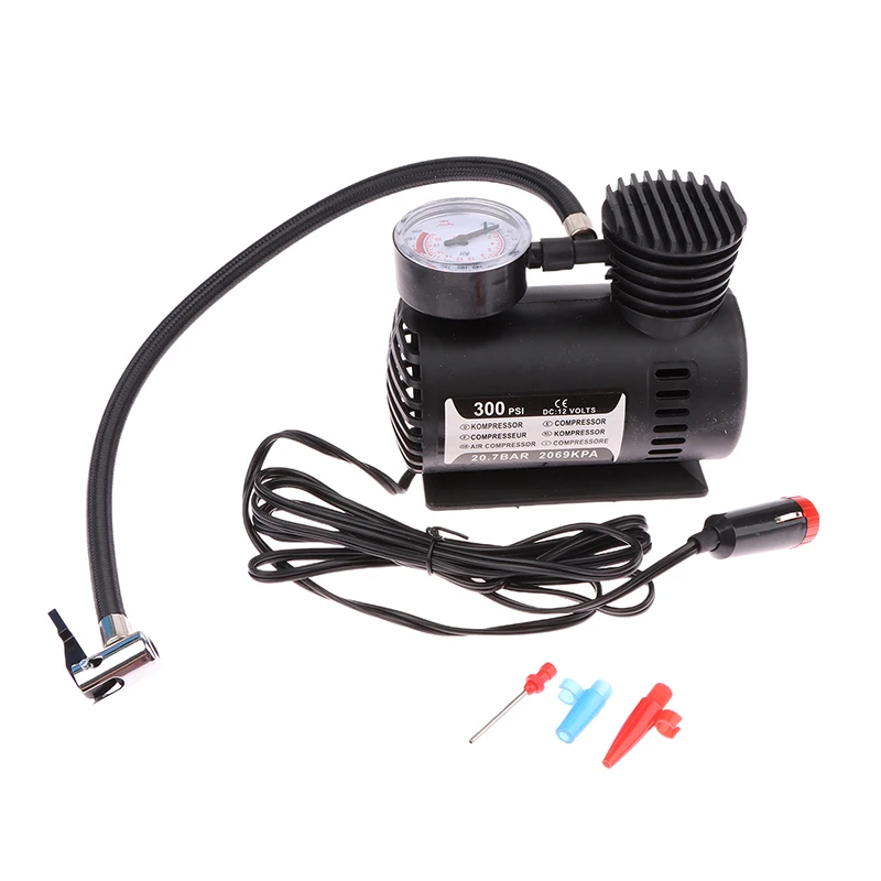 Sed03e993374b40e49b61b7a960d34ec0o.webp Portable 12V 300psi Mini Air Compressor Pump Tire Tyre Inflator 15LPM Quickly Inflate Car Tyre Inflator Auto Pump Set - Image 1