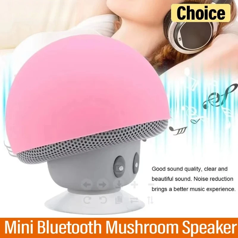 Sf0883bc38b464879a0d8fb89bb5bf5dag.webp Mini Bluetooth Mushroom Speaker Waterproof Can Be Used as a Mobile Phone Holder Suitable for Family Parties and Small Parties - Image 1