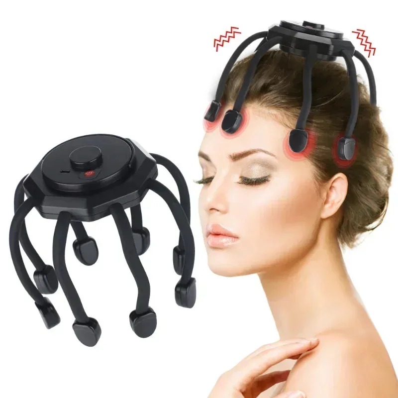 S5a621fdd167d41c2b6e4566c3a569e13m.webp Electric Head Massager Octopus Massager 20 Contracts 5 Modes Scalp Massager 2 Extra Long Contract Red Light Therapy Device - Image 1