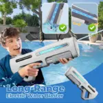 Long-Range Electric Water Blaster With LED High Pressure Fully Automatic Electric Pulse Water Gun Large Capacity Water Gun Toys